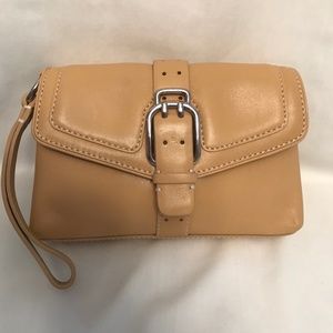 Cole Haan Tan Leather Buckle Wristlet